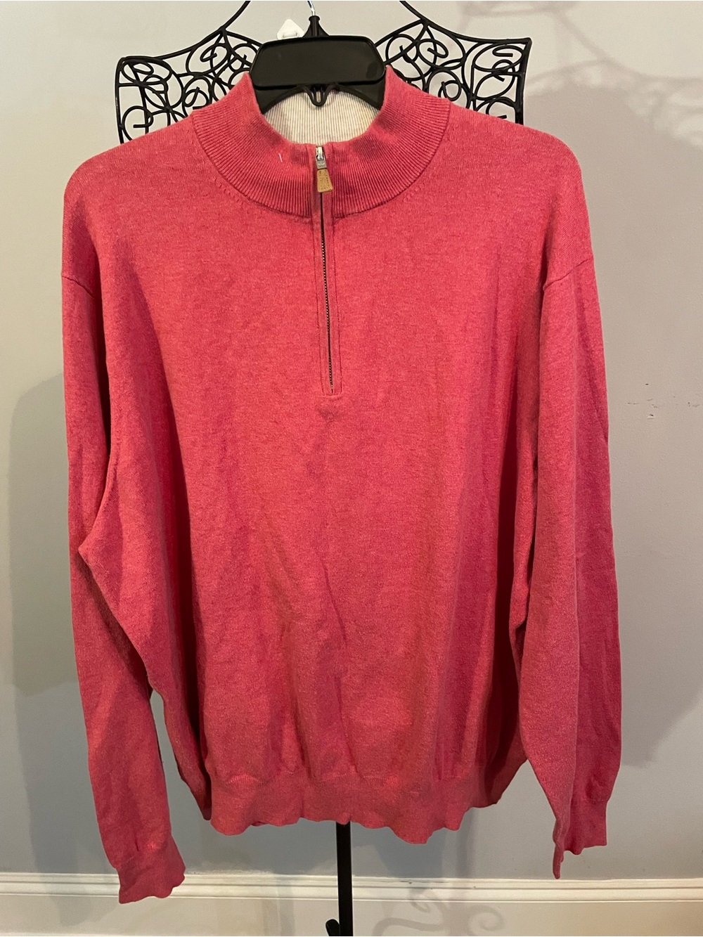 Peter Millar Coral Half-Zip Sweater